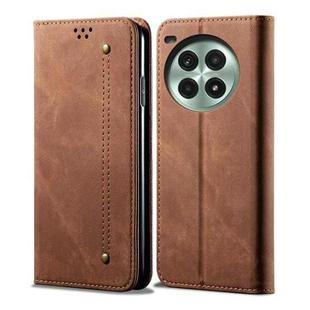 For OnePlus Ace 3 Pro Denim Texture Casual Style Horizontal Flip Leather Case(Brown)