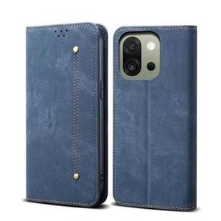 For OnePlus 13s 5G Denim Texture Casual Style Horizontal Flip Leather Case(Blue)