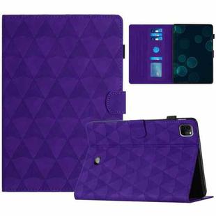 For iPad Pro 11 2024 Diamond Texture Embossed Leather Smart Tablet Case(Purple)