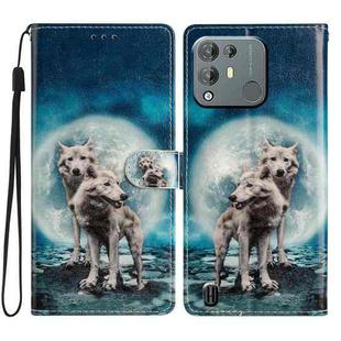 For Blackview A55 Pro Colored Drawing Leather Phone Case(Twin Wolves)