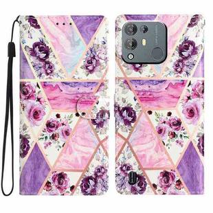 For Blackview A55 Pro Colored Drawing Leather Phone Case(Purple Marble)