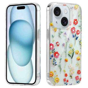For iPhone 15 Electroplated Symphony Phone Case(Miscellaneous Flowers)