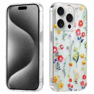For iPhone 15 Pro Electroplated Symphony Phone Case(Miscellaneous Flowers)