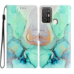 For ZTE Blade A52 Colored Drawing Leather Phone Case(Green Marble)