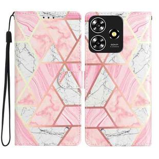 For ZTE Blade A73 4G Colored Drawing Leather Phone Case(Pink Marble)