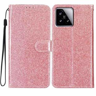 For Xiaomi 15 Glitter Powder Flip Leather Phone Case(Rose Gold)