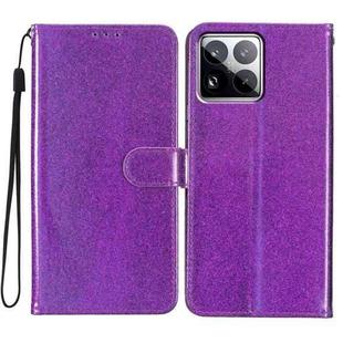 For Xiaomi 15 Pro Glitter Powder Flip Leather Phone Case(Purple)