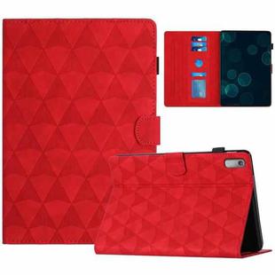 For Lenovo Tab P11 Gen 2 Diamond Texture Embossed Leather Smart Tablet Case(Red)