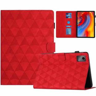 For Lenovo Tab M11/Xiaoxin Pad 11 2024 Diamond Texture Embossed Leather Smart Tablet Case(Red)