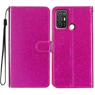 For ZTE Blade A52 Glitter Powder Flip Leather Phone Case(Rose Red)