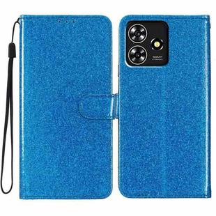 For ZTE Blade A73 4G Glitter Powder Flip Leather Phone Case(Blue)