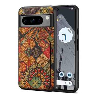 For Google Pixel 8 Dual Card Slot Holder Phone Case(Autumn Yellow)