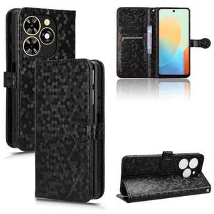 For Tecno Pop 8 Honeycomb Dot Texture Leather Phone Case(Black)