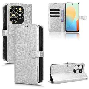 For Tecno Spark Go 2024 / Spark 20C Honeycomb Dot Texture Leather Phone Case(Silver)