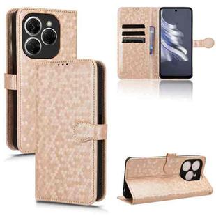 For Tecno Spark 20 Pro Honeycomb Dot Texture Leather Phone Case(Gold)