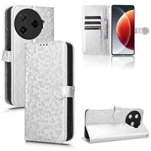 For Tecno Camon 30 Pro 5G Honeycomb Dot Texture Leather Phone Case(Silver)