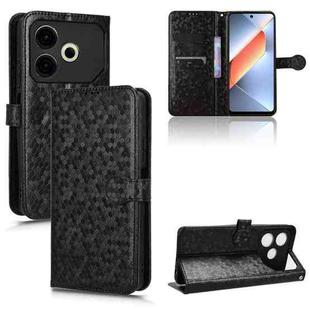 For Tecno Pova 6 Neo Honeycomb Dot Texture Leather Phone Case(Black)