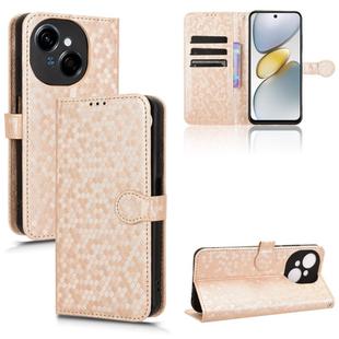 For Tecno Spark Go 2025 / Spark Go 1 Honeycomb Dot Texture Leather Phone Case(Gold)