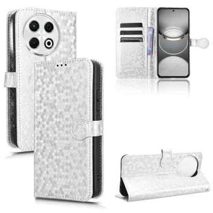 For Tecno Spark 30 Pro 4G Honeycomb Dot Texture Leather Phone Case(Silver)