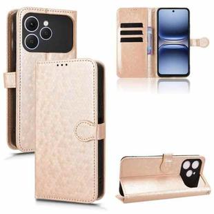 For Tecno Spark 40 4G Honeycomb Dot Texture Leather Phone Case(Gold)