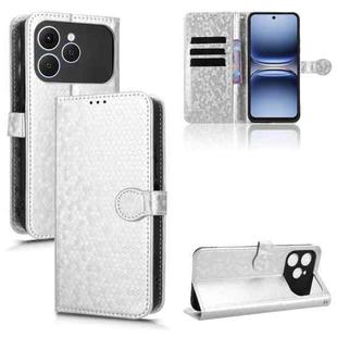 For Tecno Spark 40 4G Honeycomb Dot Texture Leather Phone Case(Silver)