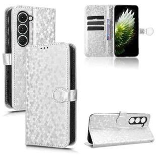For Tecno Spark 40 Pro 4G Honeycomb Dot Texture Leather Phone Case(Silver)
