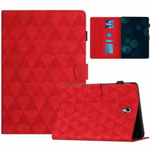 For Samsung Galaxy Tab A 10.5 T590 Diamond Texture Embossed Leather Smart Tablet Case(Red)