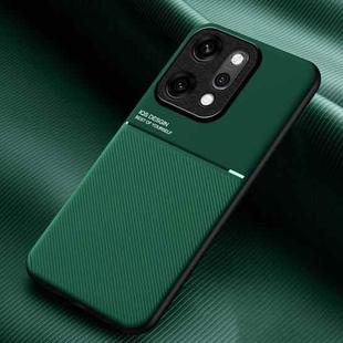 For OPPO Reno14 Pro Global Classic Tilt Strip Grain Magnetic PC Hybrid TPU Phone Case(Green)