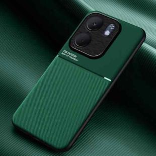 For OPPO A5x 5G Global Classic Tilt Strip Grain Magnetic PC Hybrid TPU Phone Case(Green)