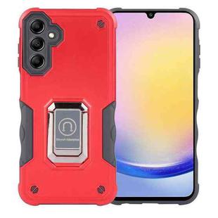 For Samsung Galaxy A25 5G Non-slip Shockproof Armor Phone Case with Ring Holder(Red)