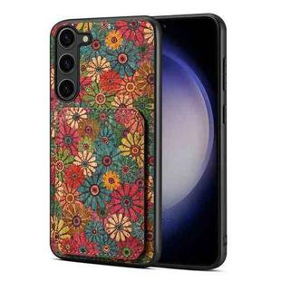 For Samsung Galaxy S23+ 5G Dual Card Slot Holder Phone Case(Spring Green)