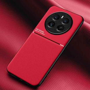 For Realme 12+ Classic Tilt Strip Grain Magnetic Shockproof PC + TPU Phone Case(Red)