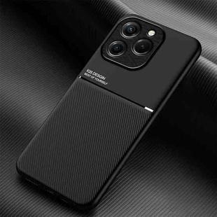 For Realme C63 4G Classic Tilt Strip Grain Magnetic PC Hybrid TPU Phone Case(Black)