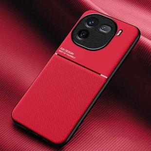 For vivo iQOO 12 Pro Classic Tilt Strip Grain Magnetic PC Hybrid TPU Phone Case(Red)