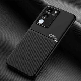 For vivo S17 Classic Tilt Strip Grain Magnetic Shockproof PC + TPU Phone Case(Black)