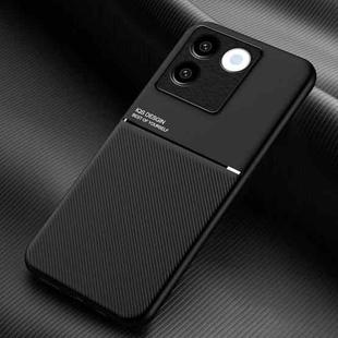 For vivo S17e Classic Tilt Strip Grain Magnetic PC Hybrid TPU Phone Case(Black)