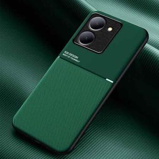 For vivo Y78 Classic Tilt Strip Grain Magnetic PC Hybrid TPU Phone Case(Green)