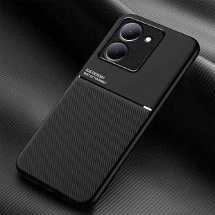 For vivo Y78 Classic Tilt Strip Grain Magnetic Shockproof PC + TPU Phone Case(Black)