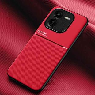 For vivo iQOO Z9x Classic Tilt Strip Grain Magnetic Shockproof PC + TPU Phone Case(Red)
