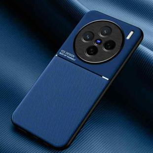 For vivo X200 Classic Tilt Strip Grain Magnetic PC Hybrid TPU Phone Case(Blue)