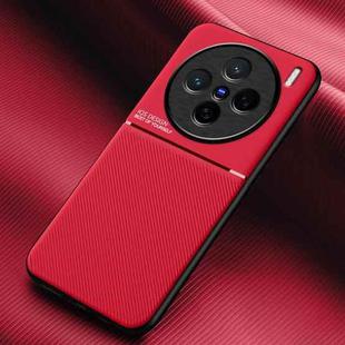 For vivo X200 Classic Tilt Strip Grain Magnetic PC Hybrid TPU Phone Case(Red)