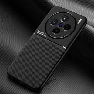 For vivo X200 Classic Tilt Strip Grain Magnetic PC Hybrid TPU Phone Case(Black)