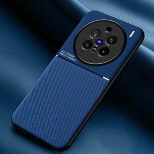 For vivo X200 Pro Classic Tilt Strip Grain Magnetic PC Hybrid TPU Phone Case(Blue)