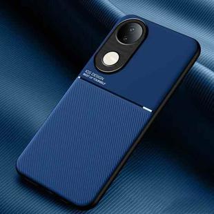 For vivo S20 Classic Tilt Strip Grain Magnetic PC Hybrid TPU Phone Case(Blue)