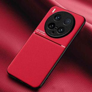 For vivo X200 Ultra Classic Tilt Strip Grain Magnetic PC Hybrid TPU Phone Case(Red)