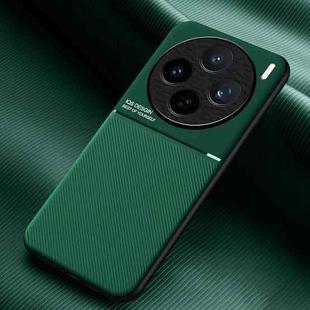 For vivo X200s Classic Tilt Strip Grain Magnetic PC Hybrid TPU Phone Case(Green)