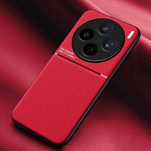 For vivo X200s Classic Tilt Strip Grain Magnetic PC Hybrid TPU Phone Case(Red)