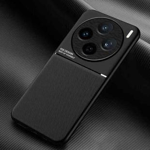 For vivo X200s Classic Tilt Strip Grain Magnetic PC Hybrid TPU Phone Case(Black)