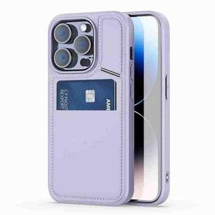 For iPhone 14 Pro DUX DUCIS Rafi II Series MagSafe Magnetic Holder RFID Phone Case(Purple)