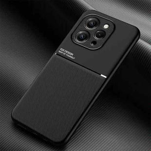 For Xiaomi Redmi 12 4G Classic Tilt Strip Grain Magnetic Shockproof PC + TPU Phone Case(Black)